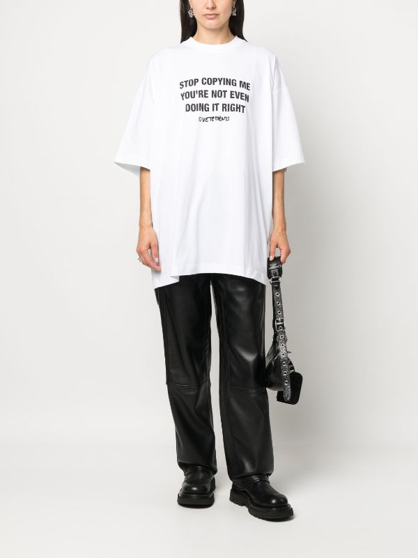 VETEMENTS slogan-print Cotton T-shirt - Farfetch