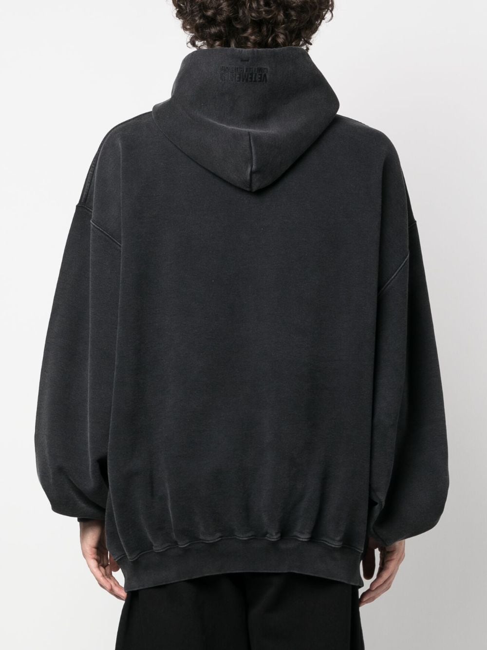 Shop Vetements Logo-print Cotton Hoodie In Black