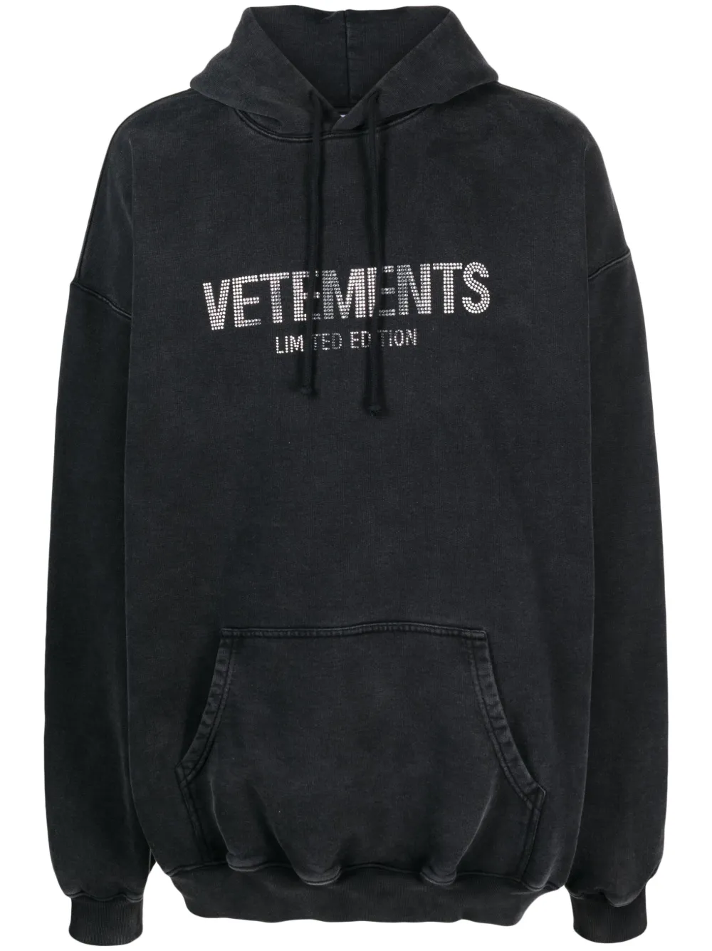 VETEMENTS LOGO-PRINT COTTON HOODIE