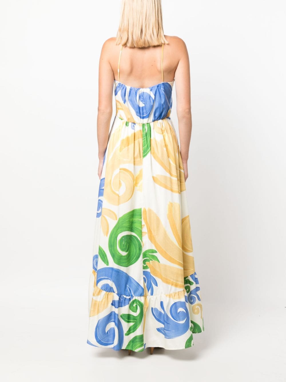 Shop Themis Z Gr Gaia Abstract-pattern Maxi Dress In Neutrals