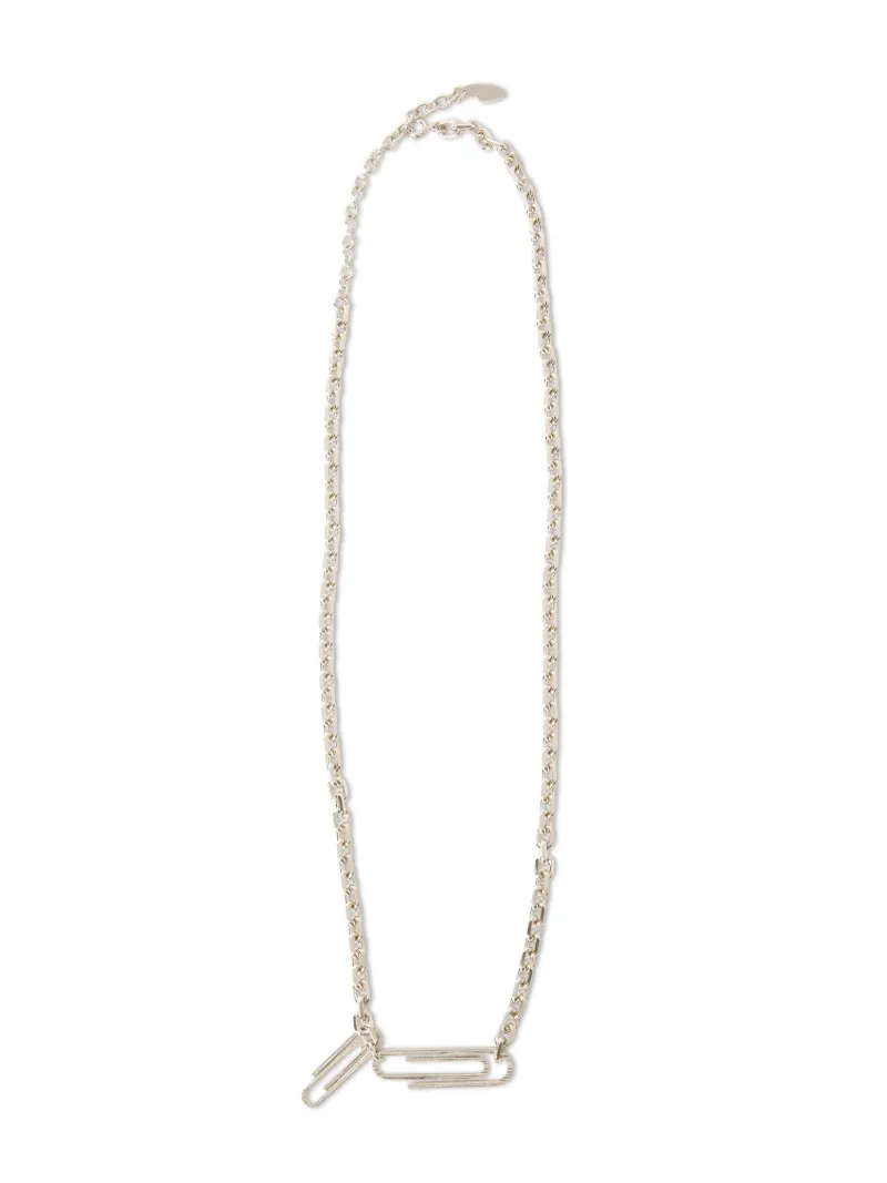 TEXTURE PAPERCLIP NECKLACE SILVER NO COL
