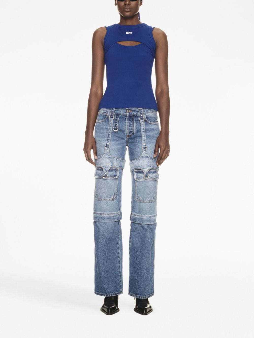 Off-White Top met logoprint - Blauw