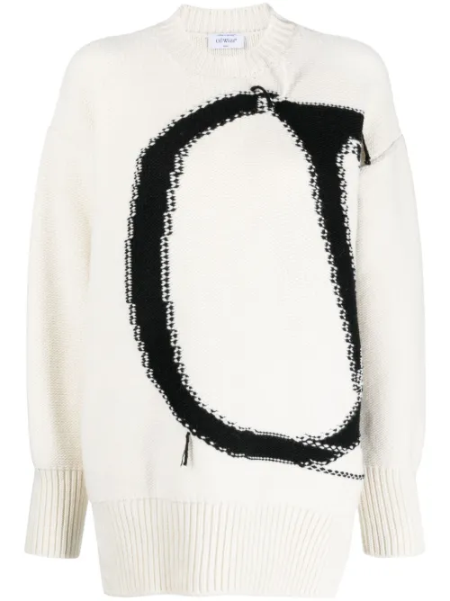 Pull Ow Maxi à logo intarsia - Off-White - Modalova