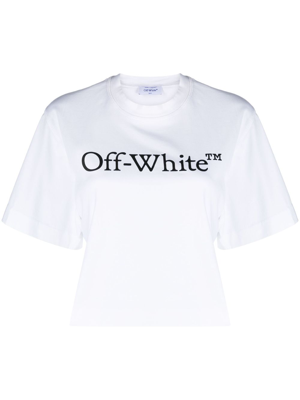Off-white Big Logo Bookish Cropped T-shirt In White