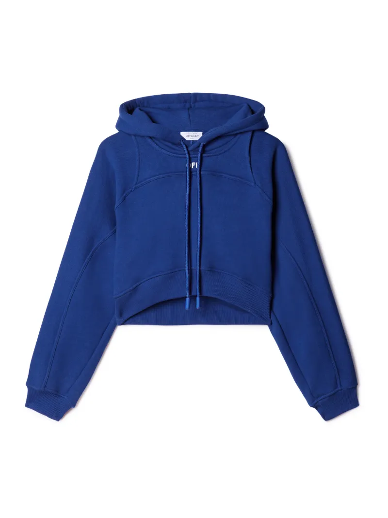 OFF STAMP ROUND CROP HOODIE 