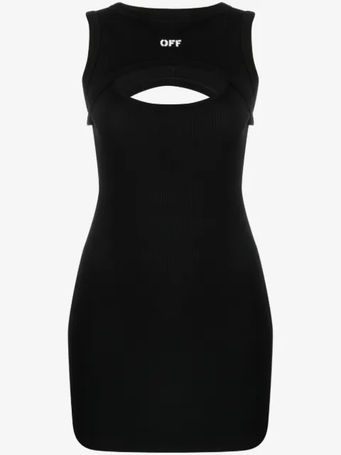 Off-White Off Stamp ribbed minidress