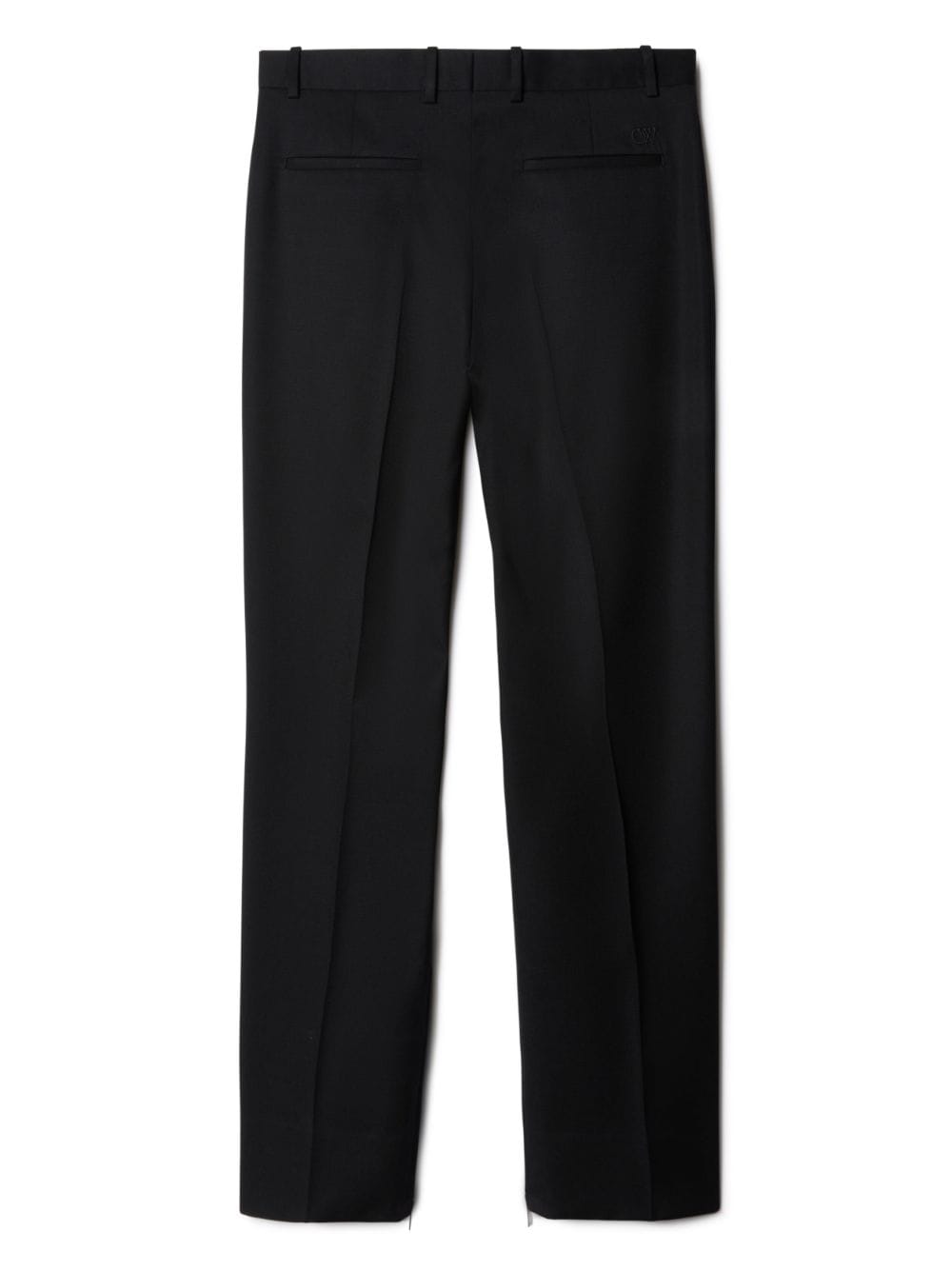 Shop Off-white Wool Tailored Trousers In Black