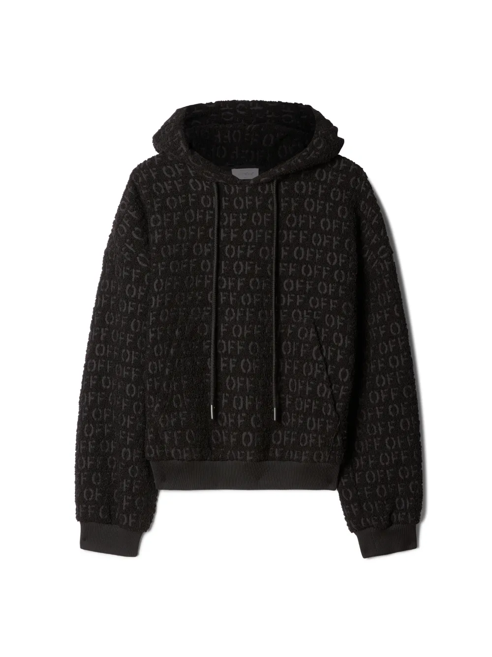 OFF AO BOUCLÉ OVER HOODIE in black OffWhite™ Official US