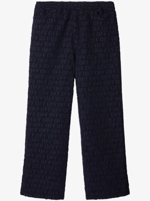 Off-White pantalones de bouclé rectos