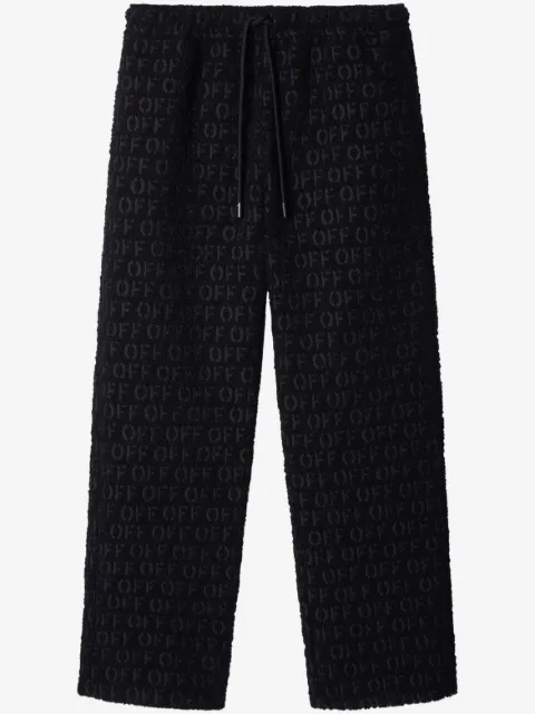Off-White logo-jacquard bouclé trousers