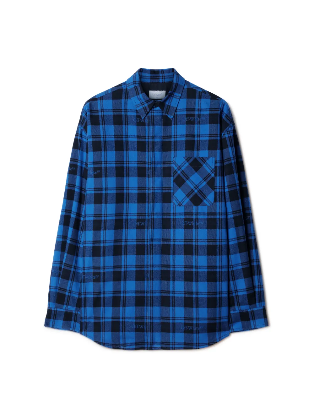 CHECK FLANN PADDED OVERSHIRT DARK BLUE B in blue | Off-White™ Official ES