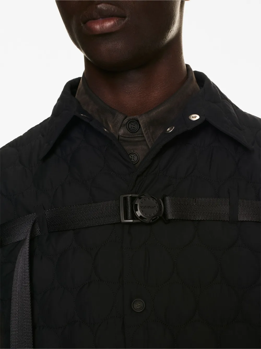 Shop Off-white Quilted Buckled Vest In Black