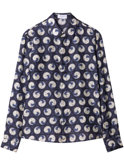 Off-White moon-print silk shirt