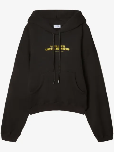 Off-White slogan-print cotton hoodie