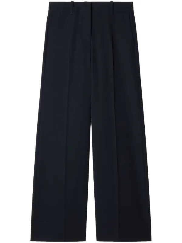 【送料&関税込】Off-White Wool Wide Leg Trousers Off-White wide-leg wool-blend Trousers | Black | FARFETCH