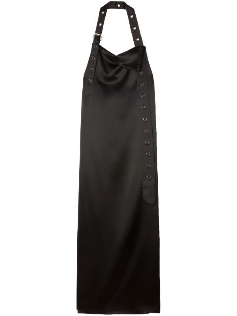 Off-White belt-detail satin maxi dress Women