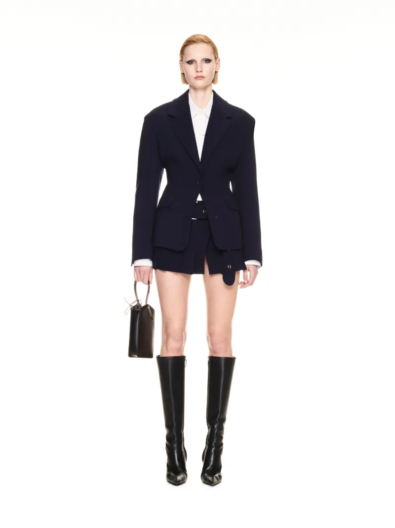STRETCH WO ROUND JACKET COBALT BLUE  COB