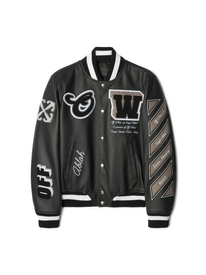 MOON LEATHER VARSITY JKT 