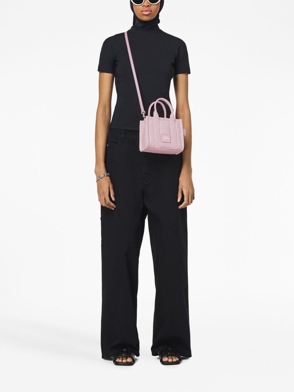 Shop Marc Jacobs The Shiny Crinkle Crossbody Tote Bag In Pink