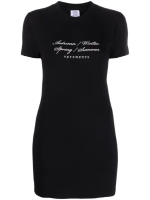 MM6 Maison Margiela ロゴ Tシャツワンピース | ブラック | FARFETCH JP