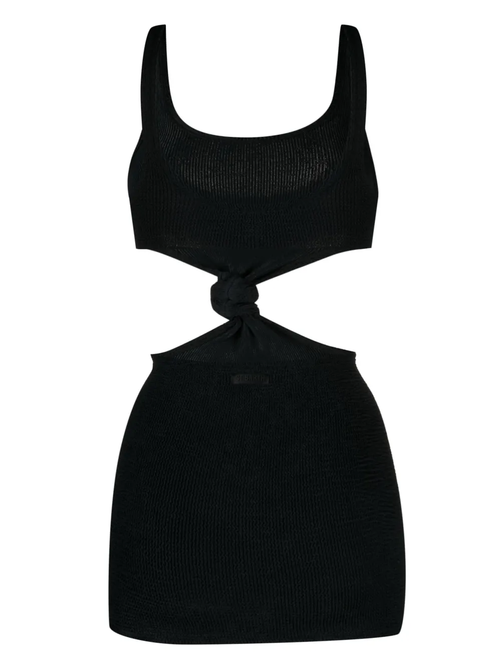 MC2 Saint Barth knot-detailing crinkled minidress - Zwart