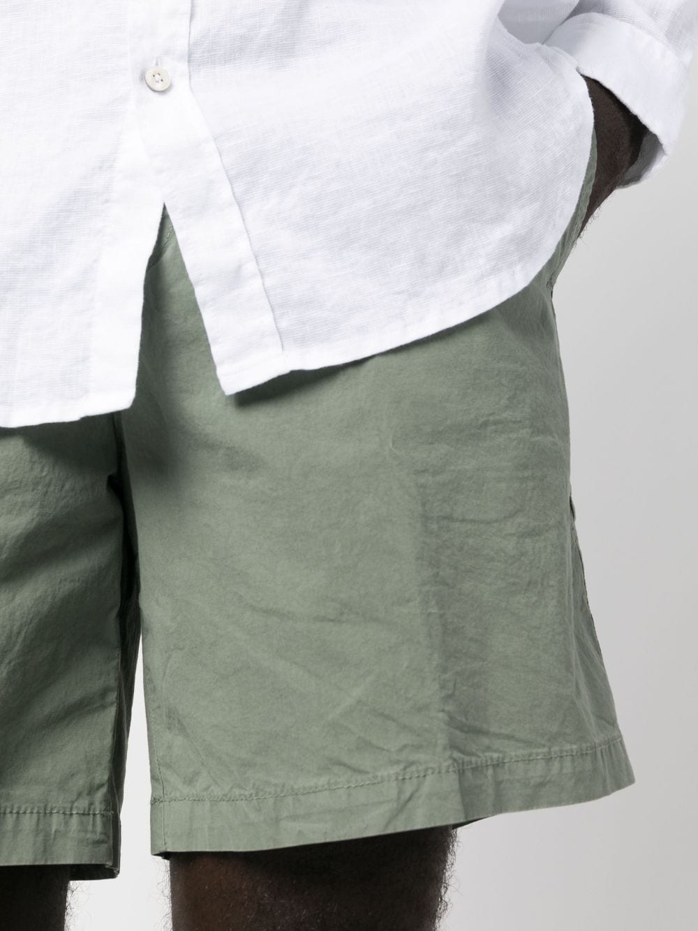 Shop Hugo Boss Logo-patch Drawstring Cotton Shorts In Green