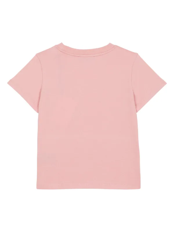Balmain Kids Camiseta Com Estampa De Logo Flocado | Rosa | FARFETCH BR