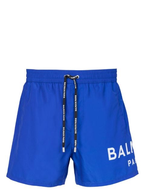Balmain shorts de playa con logo estampado 