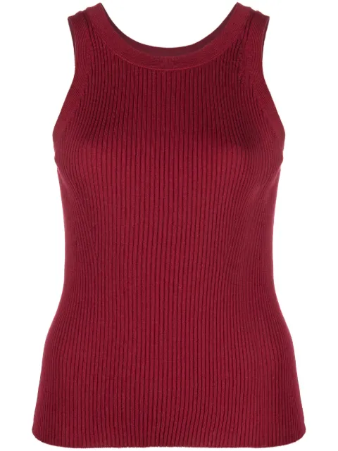 Closed rib-knit racerback top