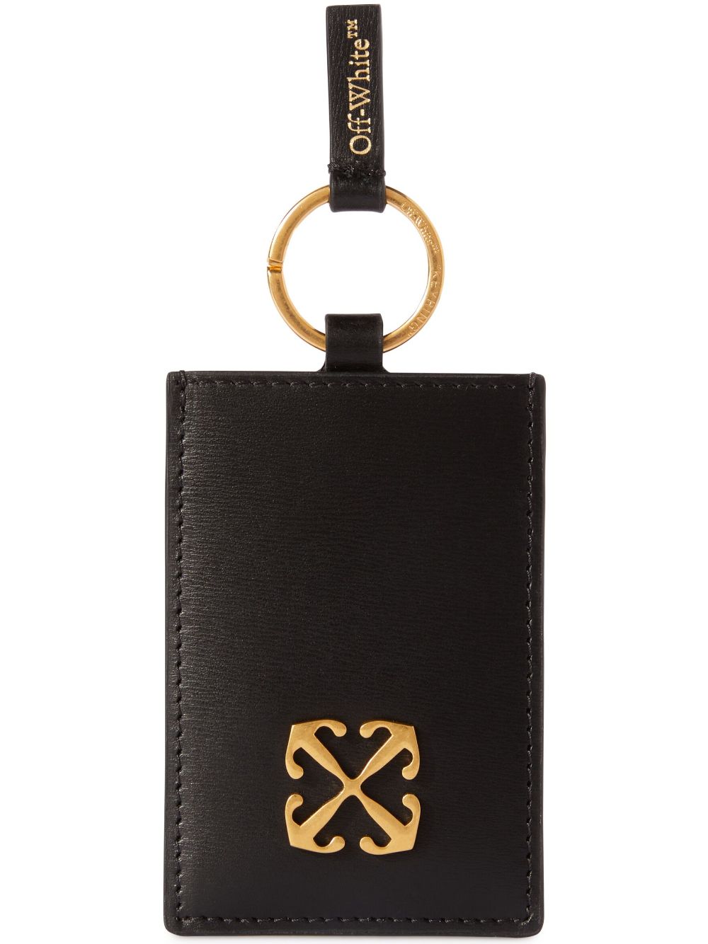 Off-white Jitney Leather Tag Card Holder In Black