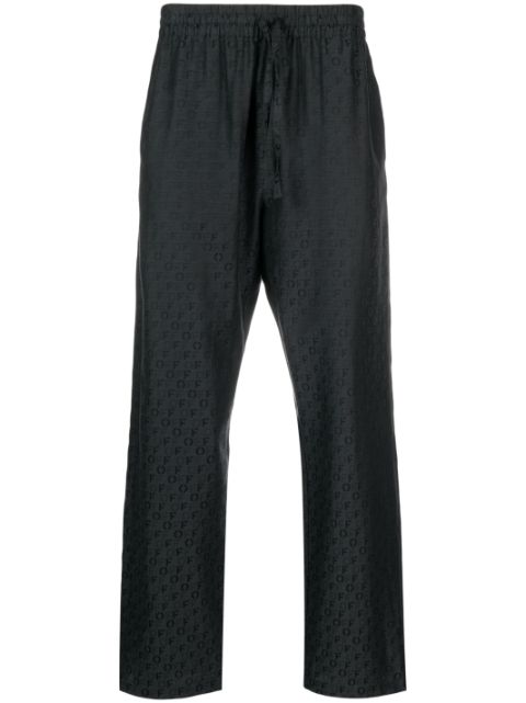 Off-White logo-jacquard silk-blend trousers Men