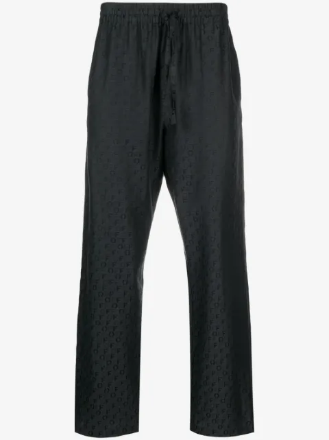 Off-White pantalones con logo en jacquard