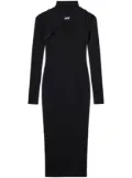 Off-White ribbed turtleneck midi dress - Black