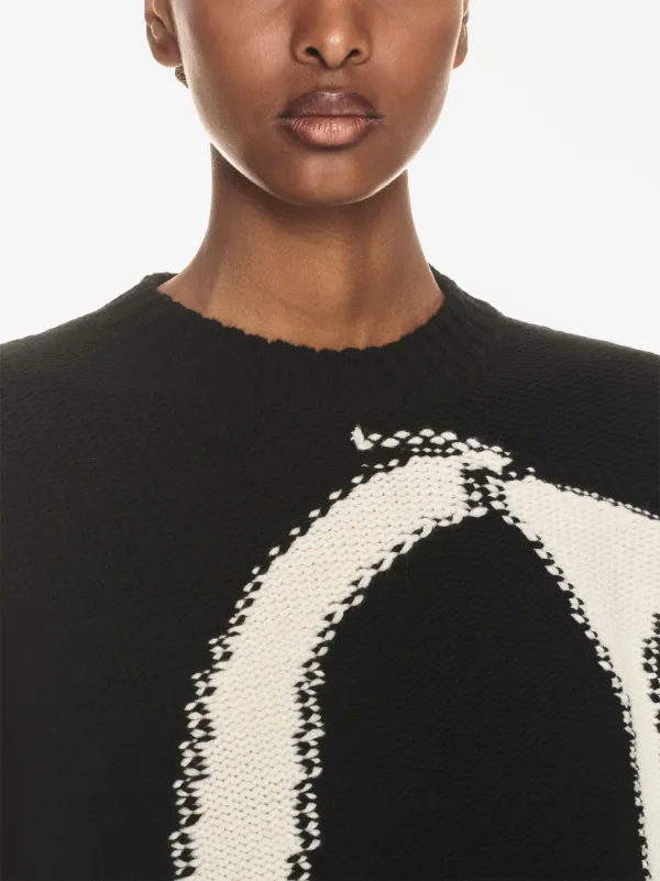 Off-White Ow Maxi logo-intarsia Jumper | Black | FARFETCH