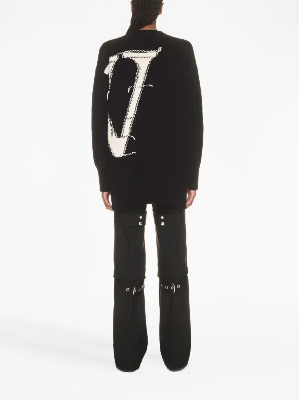 Off-White Ow Maxi logo-intarsia Jumper | Black | FARFETCH