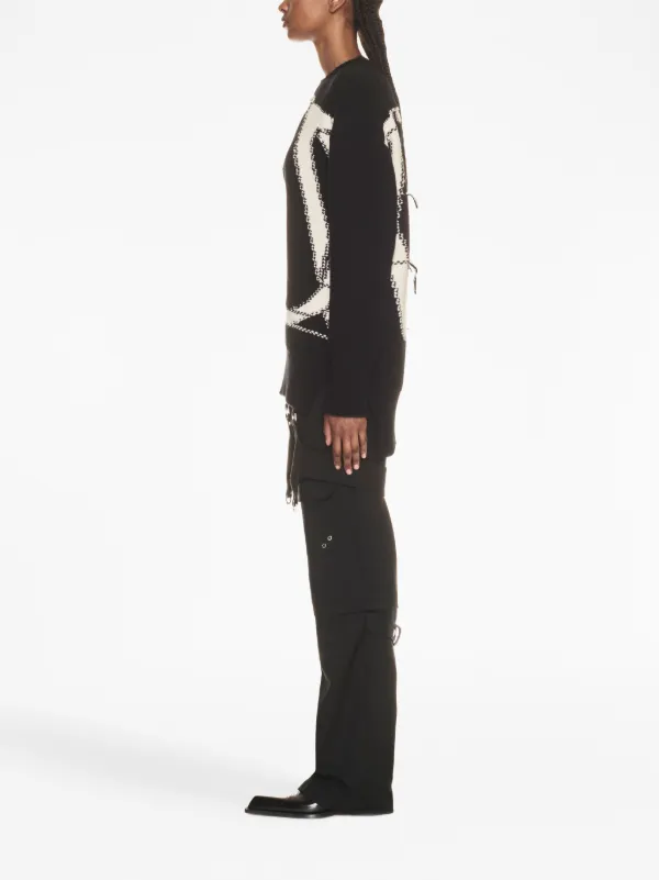 Off-White Ow Maxi logo-intarsia Jumper | Black | FARFETCH