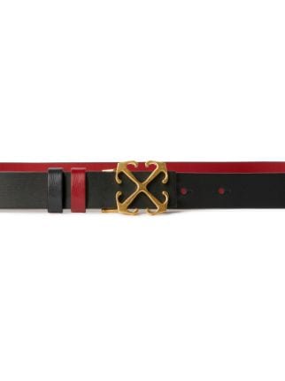 Off-White c/o Virgil Abloh Arrow Monogram Buckle Belt in Brown for