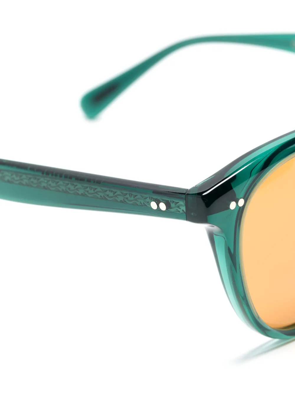 Shop Oliver Peoples Desmon Sun Transparent Sunglasses In Green