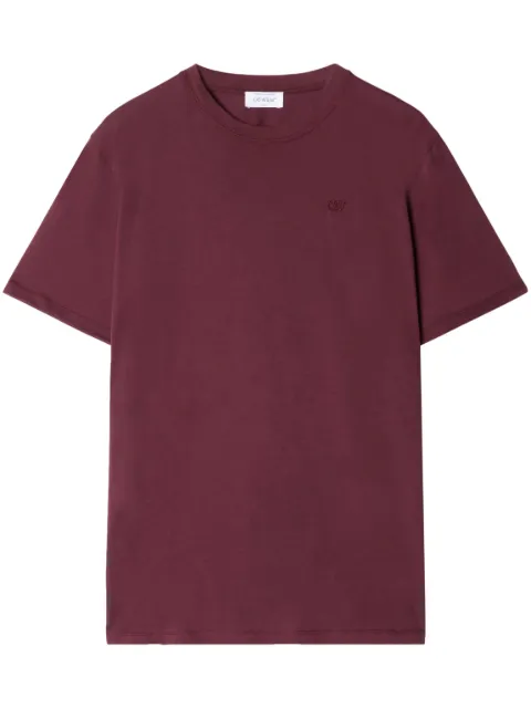 Off-White logo-embroidered cotton T-shirt