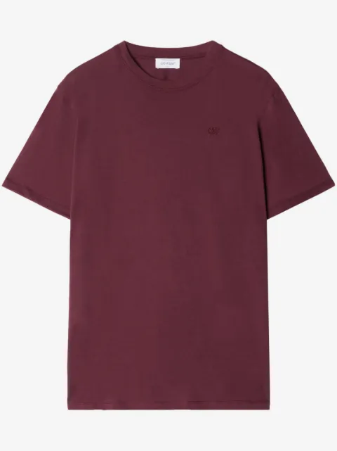 Off-White logo-embroidered cotton T-shirt