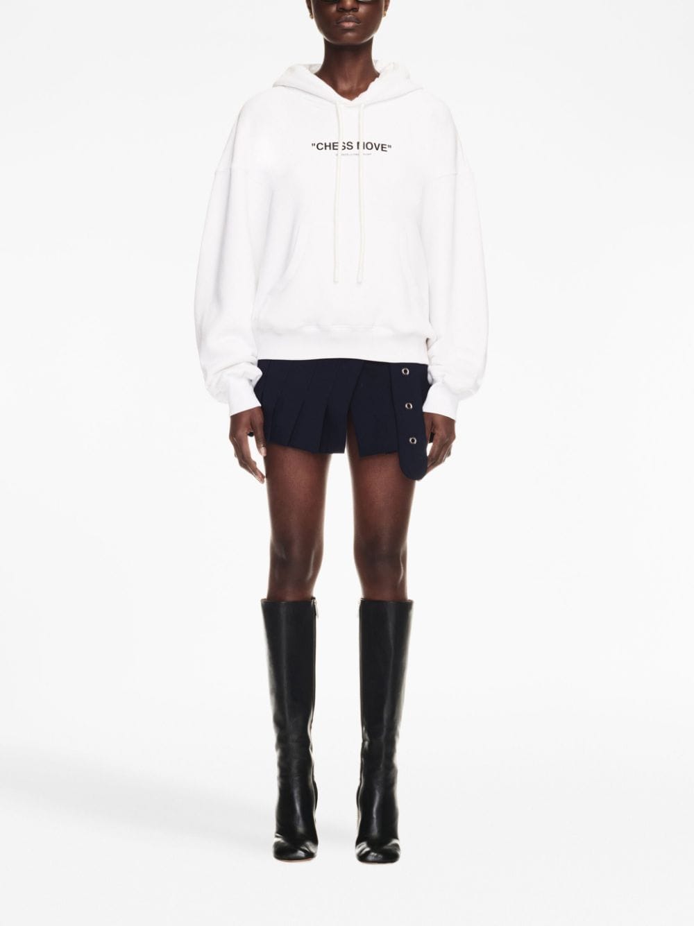 Image 2 of Off-White slogan-print drawstring hoodie