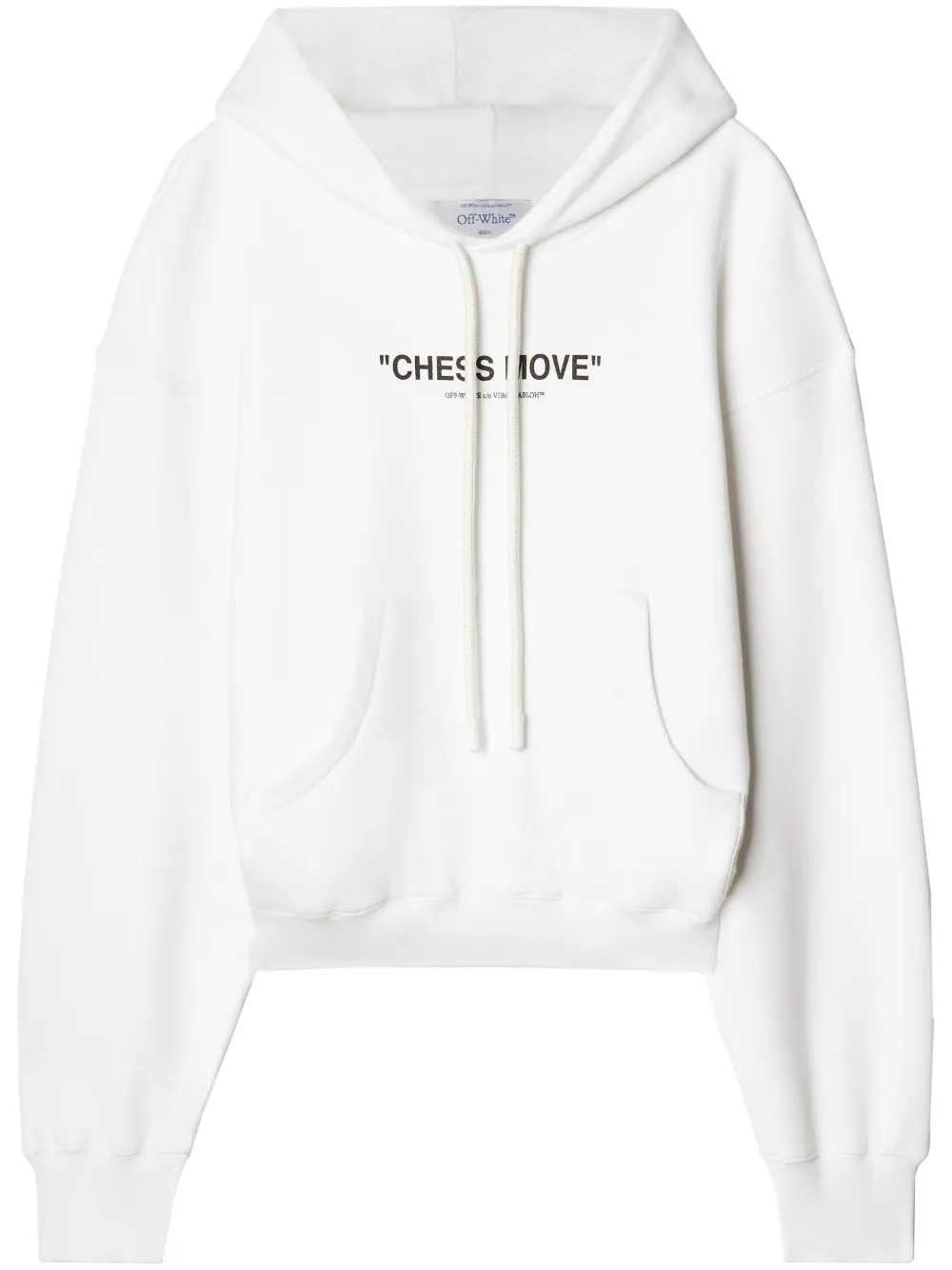 Image 1 of Off-White slogan-print drawstring hoodie