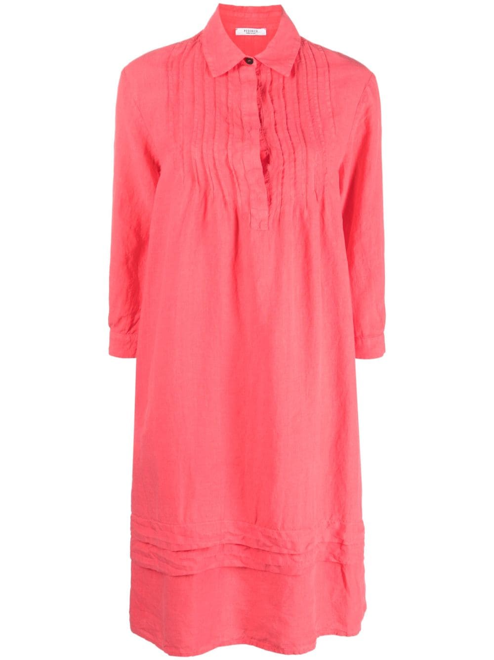 Peserico long-sleeve pleat-detail dress - Pink