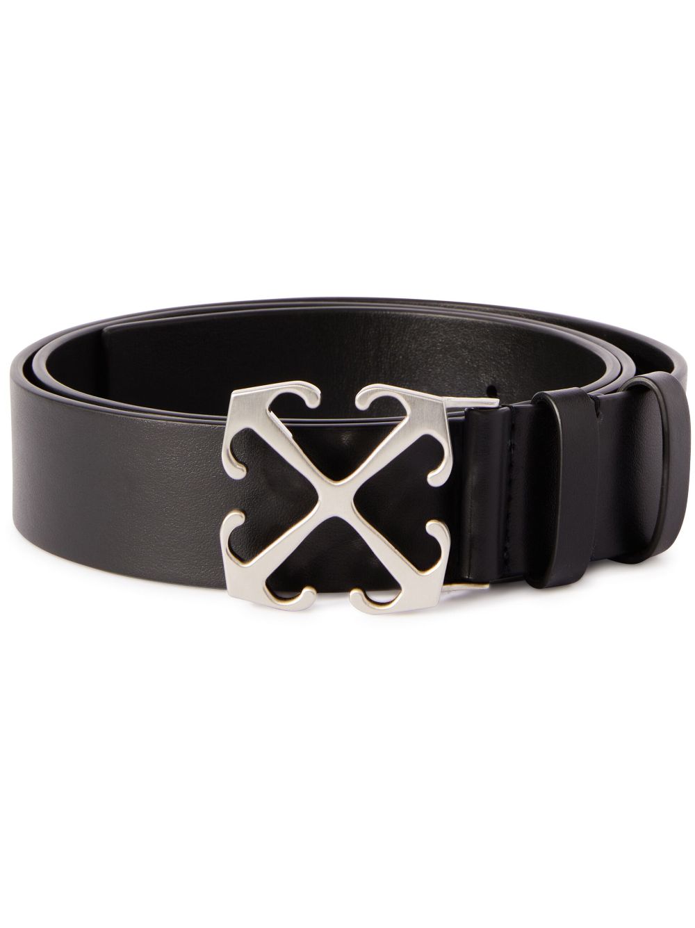 Off-White - Black double sided leather belt with metal logo  OWRB101F23LEA001 - buy with Netherlands delivery at Symbol