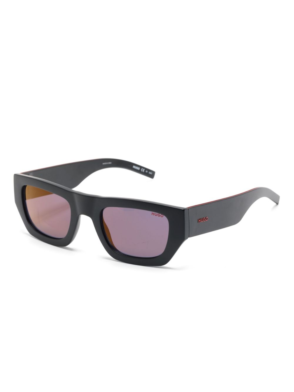 BOSS square-frame sunglasses - Zwart