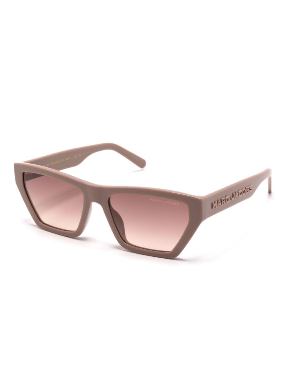 Marc Jacobs Eyewear logo-embossed rectangle-frame sunglasses - Roze