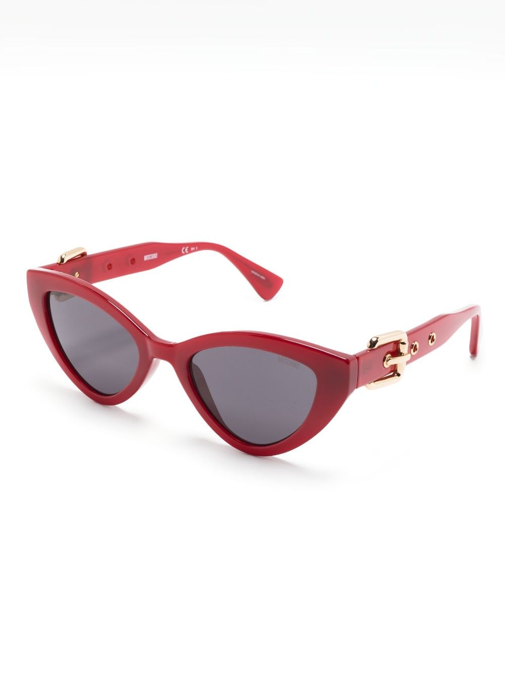 Moschino Eyewear buckle-embellished cat-eye sunglasses - Rood