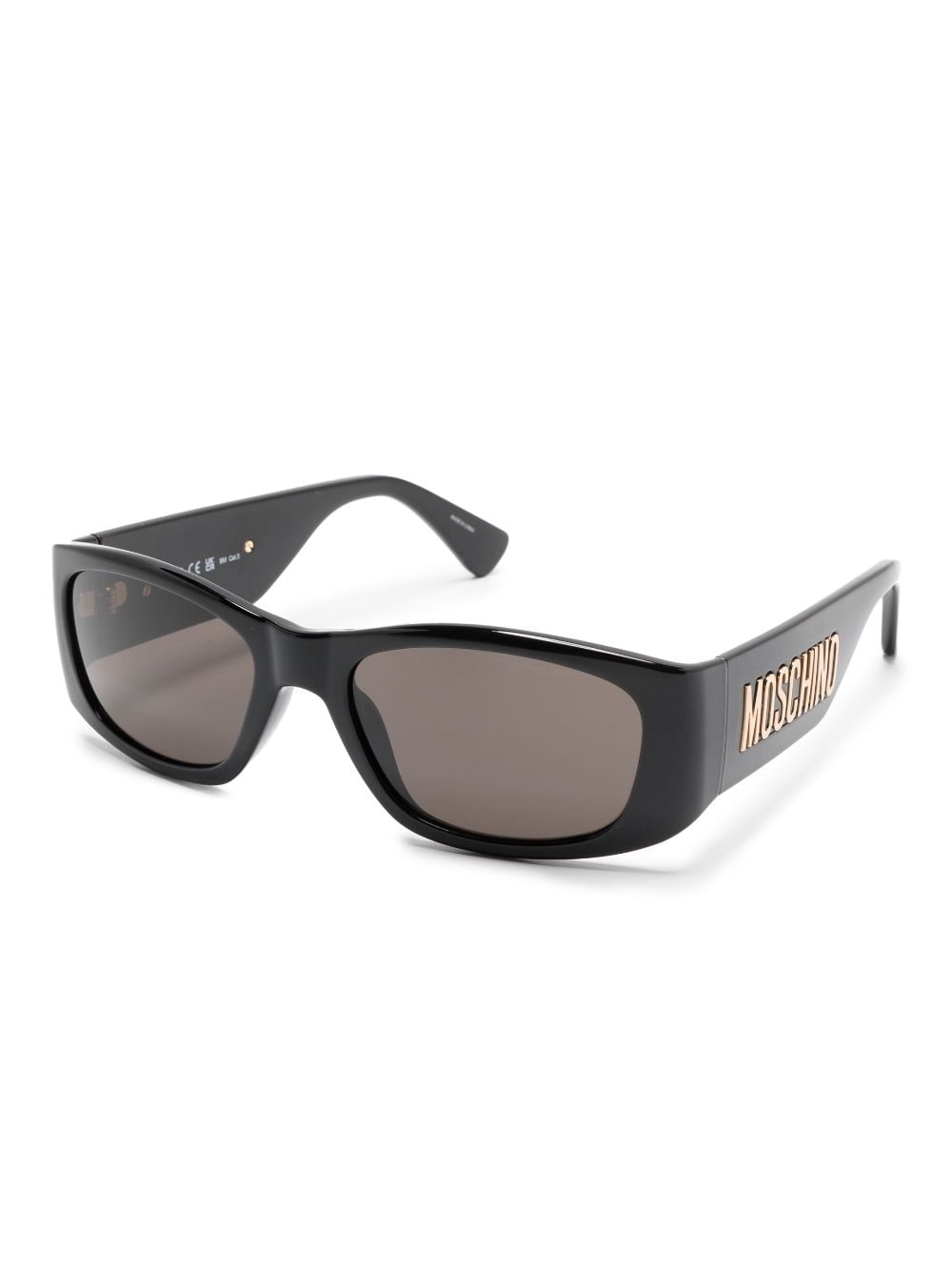 Moschino Eyewear logo-lettering rectangle-frame sunglasses - Zwart