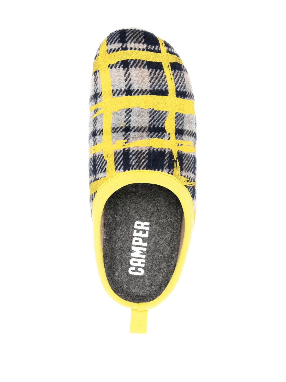 Chaussons Mules Camper Wabi-18811 Homme - Laine Bleu Marine, Semelle Caoutchouc, Doublure Chaude Pour L'hiver