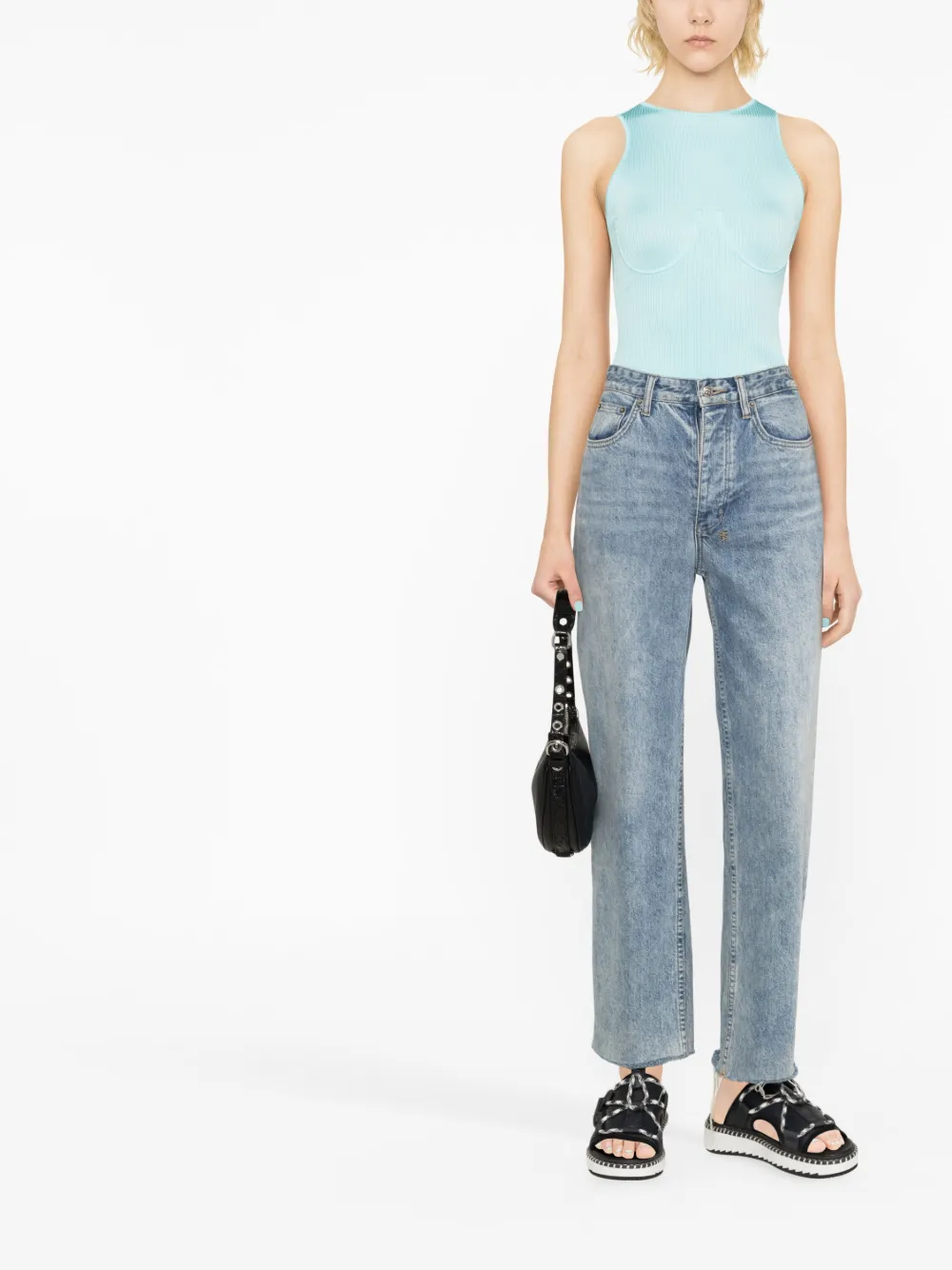 Chiara Ferragni Ribgebreide tanktop - Blauw
